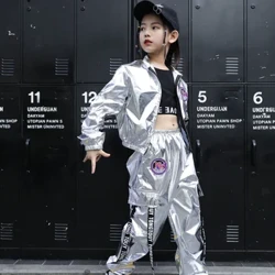 I-Bazzery Boys Hip Hop Jacket Intombazane ye-Jazz Jogger Amabhulukwe Izingane Ama-Sequins Street Ingubo Yomdanso Intsha Ecwebezelayo Izingane Igqoka Izingubo Zasemgwaqweni