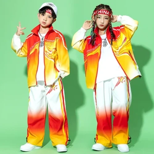 Trẻ Em Thiếu Niên Hip Hop Quần Áo Chuyển Đổi Áo Khoác Áo Quần Jogger Quần Nhảy Đường Phố Cho Bé Gái Bé Trai Jazz Khiêu Vũ Trang Phục Thể Thao quần Áo