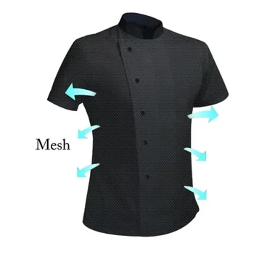 360° Thoáng Khí Lưới Mùa Hè Đầu Bếp Áo Khoác Nam Nữ Tay Ngắn Nấu Áo Sơ Mi Công Sở Thoáng Mát Cao Cấp Dịch Vụ Thực Phẩm Nhà Bếp Màu Đen bộ Trang Phục