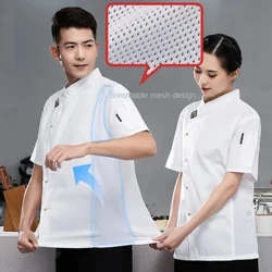 Top-Notch Food Service Short-Sleeved Chef Uniform fir Männer an der Gaaschtfrëndlechkeet Industrie Kichen an Iesszëmmer