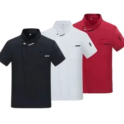 New Qualitéit Chef Jackett Short Sleeve Head Chef Uniform Restaurant Hotel Kichen Kachen Kleeder Catering Food Service Aarbechtskleedung