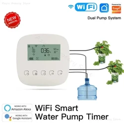 Automatski WiFi pametni tajmer za zalijevanje sobne biljke u saksiji DIY Kit za navodnjavanje kap po kap daljinski upravljač s dvostrukom pumpom za aplikaciju Smart Life