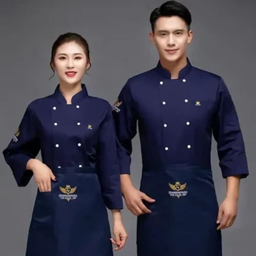 Bageri Restaurang Matlagning Andas Kock Uniform Kappa Mjuk Jacka Storlek Cook Kök Catering Service Mat Plus
