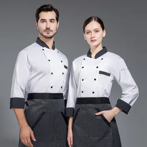 Serbisyong Pagkain Restaurant Jacket ng Cook ng Lalaki Kasuotan ng Hotel Chef Uniform Waitress Mga babaeng jacket sa kusina na Isuot sa Trabaho Mga Damit ng Cook