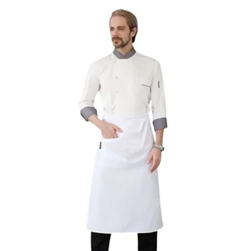 Casaco de chef de manga curta com design confortável e durável, uniforme de chef de serviço de alimentação para o verão com tecido respirável