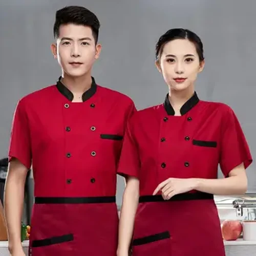 Mesh Back Chef Attire Breathable Mesh Back Chef Jacket for Unisex Kitchen Hotel Bakery Food Service Stand Collar Short Sleeve
