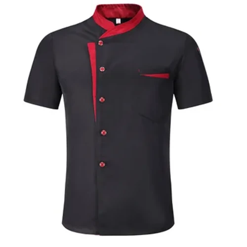 Chef Uniform for Food Service s prodyšnou a lehkou látkovou bundou s polovičním rukávem Chef Jacket v bílé barvě do kuchyně