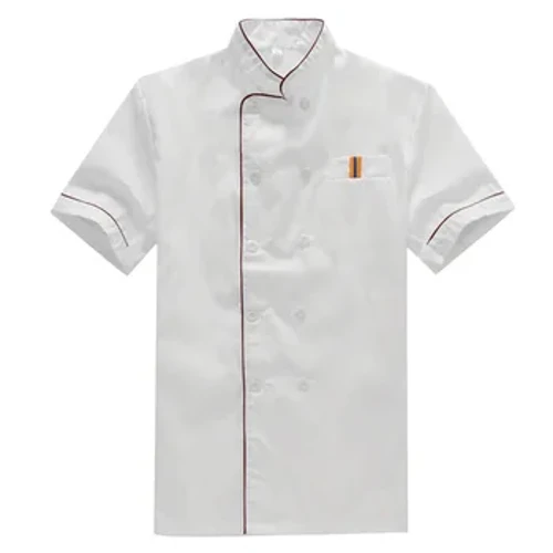 Đầu bếp Áo Đồng Phục Phục Vụ Áo Khoác Quần Áo Casual Nam Áo Trắng Nam Tay Ngắn Điều Hành Dịch Vụ Rời Trang Phục Thực Phẩm