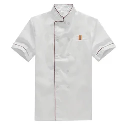 Haina de bucătar Uniformă Jachetă de catering Îmbrăcăminte Jachete ocazionale pentru bărbați Alb Bărbați cu mânecă scurtă Serviciu executiv Costum largi Mâncare