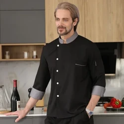 Uniforme de chef de food service para o verão com tecido leve e respirável para cozinha e catering