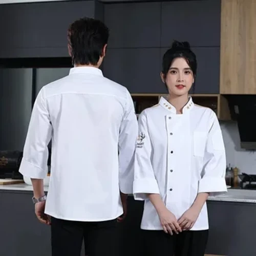 Jaket Chef Musim Panas 2024 kanggo Pakaian Kerja Pawon ing Industri Layanan Pangan Serbaguna kanggo Staf Katering Pria lan Wanita ing Hotel