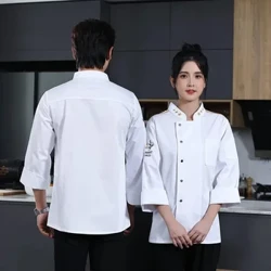 Jaket Chef Musim Panas 2024 kanggo Pakaian Kerja Pawon ing Industri Layanan Pangan Serbaguna kanggo Staf Katering Pria lan Wanita ing Hotel