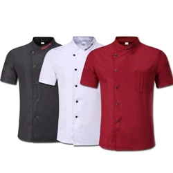 Mùa Hè Đồng Phục Đầu Bếp Thoáng Khí Điện Đơn Dịch Vụ Thực Phẩm Áo Khoác Unisex Nhà Hàng Khách Sạn Bánh Ngọt Nấu Mặc Đi Làm Đồng Phục