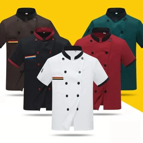 2024 Ackets uniforme professionnel salopette tenue professionnelle à manches courtes veste de Chef pour l'industrie de la restauration