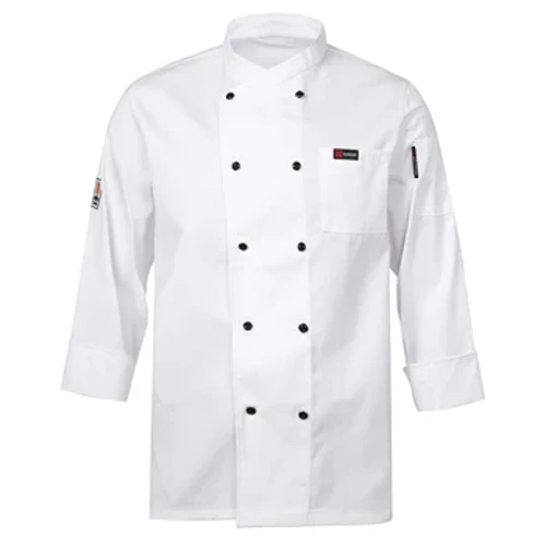 Herr Dammatservice Kockjacka Kök Uniform Cross-Over krage Kockrock Långärmad Café Bageri Restaurang Arbetskläder