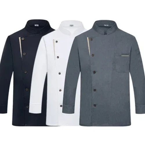 Hotel jaket koki lengan panjang T-shirt chef seragam jaket restoran chef jas Bakery Food Service Breathable Cooking sandhangan logo