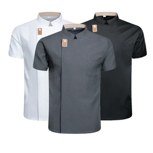 Chef Jacket para sa Mga Lalaki Babae Maikling Manggas Cook Shirt Panaderya Restaurant Waiter Uniform Nangungunang Mga Damit sa Kusina ng Hotel Catering Workwear