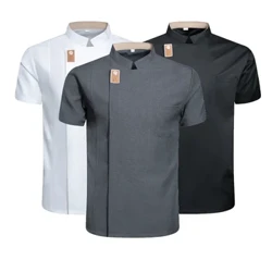 Giacca da cuoco per uomo e donna, camicia da cuoco a maniche corte, panetteria, ristorante, uniforme da cameriere, abbigliamento da cucina per hotel, ristorazione, abbigliamento da lavoro