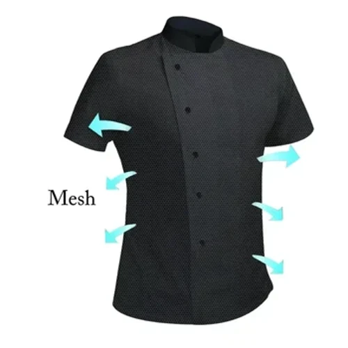 Viesnīca Short Logo Baker Mesh T-krekls Restorāns Viesmīlis Darba Uniforma Pavārs Apģērbs Mētelis Elpojošs Piedurknes Šefpavārs