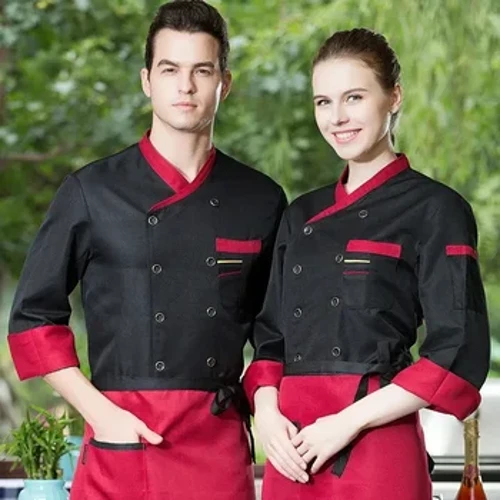 Vinterkock arbetsuniform med långa ärmar för män/kvinnor i restaurangkök Matservice