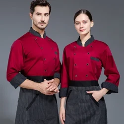 Jaket Chef Lengan Pendek Ireng Putih Pria Wanita Dapur Masak Masak Unisex Seragam Pelayan Restoran