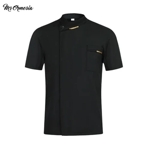 MORMOSIA dekalidad na Chef Waiter Uniform Maikling Manggas Kusina Restaurant Cook Chef Jaket Shirt Breathable Barber Sushi Costumes