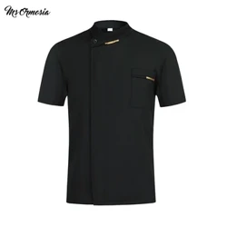 MSORMOSIA chất lượng Đầu Bếp Bồi Bàn Đồng Nhất Nữ Tay Ngắn Nhà Bếp Nhà Hàng Nấu Đầu Bếp Jaket Áo Sơ Mi Thoáng Khí Cắt Tóc Sushi Trang Phục