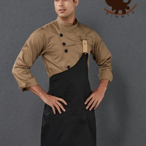 2023 Nye kokkeklær Uniform Restaurant Kjøkken Matlaging Kokkefrakk Servitør Arbeidsjakker Profesjonell uniform kjeledress antrekk