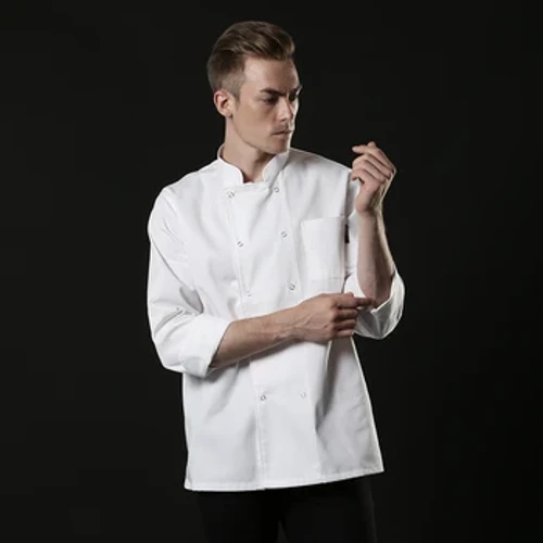 Uzyn ýeňli aşpez penjekleri “Unisex” restorany myhmanhana aşpez palto BakerKitchen eşik aşpez aşpez erkek ofisiant iş formasy aýal erkek