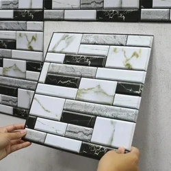 Self Adhesive Tile Wall Sticker Teuga o le fale 3D PVC pepa fa'apipi'i Ufiufi Mo Ukuka Kapoti Faletaele Pepa Pepa
