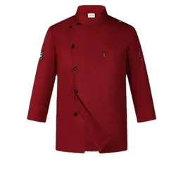 Izingubo Zokugqoka Umpheki Waiter Wabesilisa Umfaniswano Wesigqoko Sebhakabhaka Ijakhethi Labesifazane Ababomvu elinemikhono emide Iretshurenti Ijazi Lekhishi