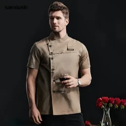 Köksjacka Catering Uniform Kortärmad Kock Kläder Hotell Servitris Restaurang Arbetskläder Bageri Sushi Kock Kappa Spisskjorta