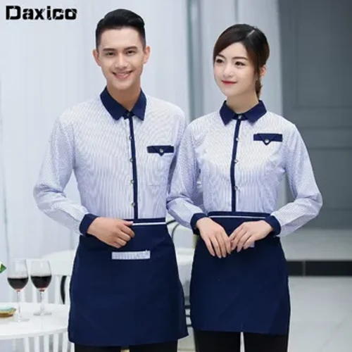Nhà Hàng Thức Ăn Nhanh Bồi Bàn Đồng Phục Dài Tay Làm Bánh Cửa Hàng Bánh Cô Hầu Bàn Đồng Nhất Khách sạn Kichen Mặc Công Sở Cafe Áo Liền Quần