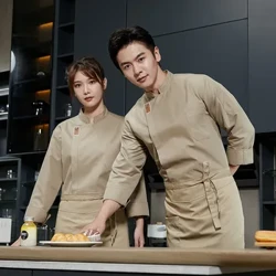 Đồng phục nhà hàng ngắn tay, Đồng phục làm việc đầu bếp, Đồng phục làm việc bồi bàn nhà hàng dành cho đầu bếp phục vụ ăn uống