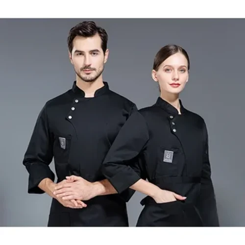 Waterproof Men's Chef Workwear for Autumn and Winter, Long Sleeved Uniform for Catering Kitchen