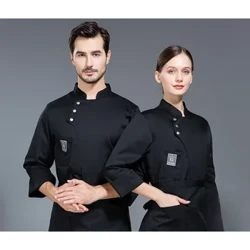 Waterproof Men's Chef Workwear para sa Autumn at Winter, Long Sleeved Uniform para sa Catering Kitchen