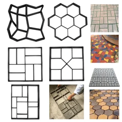 DIY Path Maker Paver Molds Stone Brick Concrete Mould Concrete Cement Lakad Garden Path Paving Paver Reusable Patio Molds Paviment