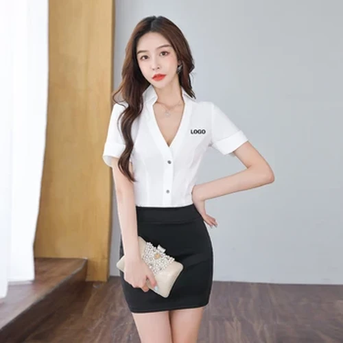 Skönhetssalong Spa Uniform För Kvinna Restaurang Servitör Kläder Estetiskt Skrivbord Hotell Massage Nagel Kosmetolog Arbetsoutfit Skriv ut Logotyp
