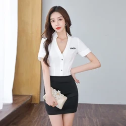 Beauty Salon Spa Uniform Para sa Babae Restaurant Waiter Clothes Esthetic Desk Hotel Massage Nail Beautician Work Outfit Print Logo