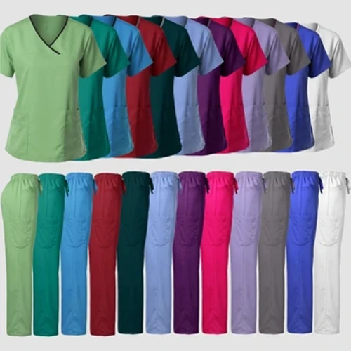 Héich Qualitéit Hot Sale Spidol Uniform Grousshandel Tops a Hosen Medizinesch Fraen Pfleeg Scrubs Uniformen Sets