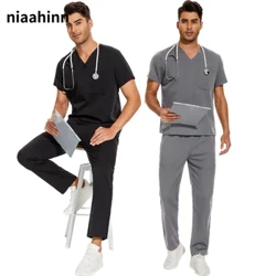 Männer Scrubs Medical Uniform Lab Set Männlech Grousshandel Klinik Spidol Dokter Overalls V-Hals Moud Scrub Apdikt Infirmière Kleeder