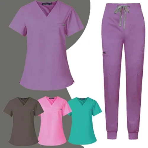 Comerț cu ridicata pentru sala de operație Scrub-uri pentru uniforme medicală Set de scrub-uri de lucru pentru spitale Rechizite medicale Asistentă Chirurgie dentară Costum Îmbrăcăminte de lucru