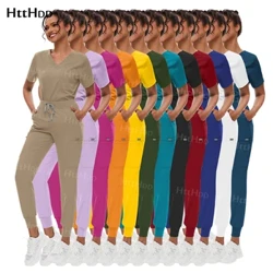 Tẩy Tế Bào Chết Bộ Đồng Phục Nữ Quần Jogger Bệnh Viện Phụ Kiện Y Tế Phẫu Thuật Áo Choàng Dược Chăm Sóc Sức Khỏe Mặc Công Sở Unisex Nam Tẩy Tế Bào Chết Mềm Mại