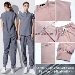 Thời Trang Nữ Bảo Hộ Lao Động Chà Áo + Quần Đồng Phục Y Tế Phẫu Thuật Tẩy Tế Bào Chết Áo Sơ Mi Tay Ngắn Cửa Hàng Thú Cưng Bác Sĩ Y Tá Điều Dưỡng Đồng Phục