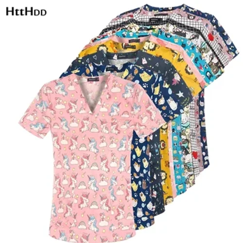Apdikter Zänndokter Veterinär Infirmière Nei Tops Moud Slim Beauty Scrub Kleeder Spa Infirmière Pure Cotton Medical Lab Medical Uniform