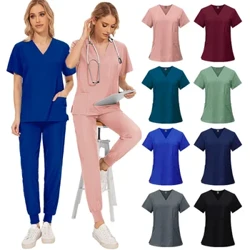 Slim Fit Medical Scrub Uniforme Emakumeen Scrub multzoak Erizaintza Osagarriak Ospitaleko Kirurgia Soinekoak Hortz Klinika Edertasun Apaindegia Laneko arropa