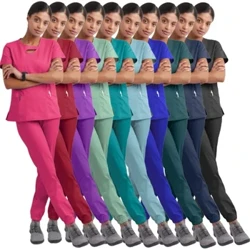 Diseinu berria Ospitaleko sasiak multzoak Erizaintza Spandex eta luzatze uniforme medikoak Erizain uniformeak Fit Scrubs Emakumeen sasiak
