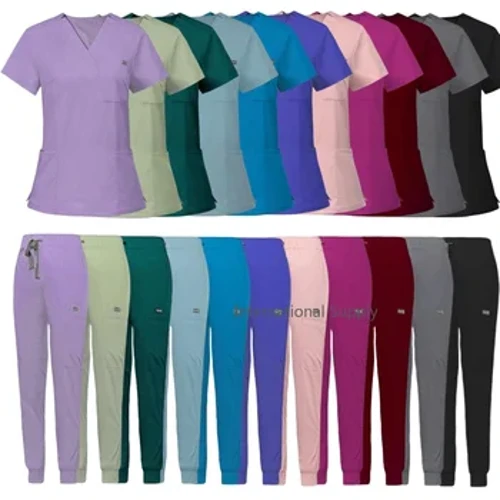 Uniforme d'infirmière à manches courtes, uniforme élégant pour femmes, blouses médicales à nouer, uniforme d'infirmière, uniformes médicaux de Spa pour femmes