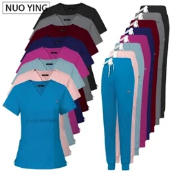 Grousshandel Scrub Suit Spidol Uniformen Medizinesch Infirmière Uniform Jogger Infirmière Fraen Scrubs Uniformen Sets Labo Mantel