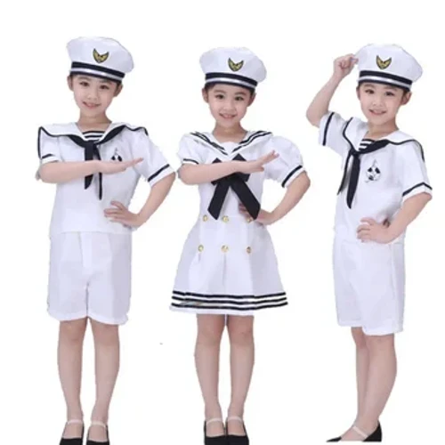 100-160 cm Neska Nerabeen Soinekoak Abesbatza Eszenarako Jantziak Dantza Emanaldia Itsas Armada Marinel Jantziak Haurrak Mutilak Armadako Trajea Neska Scout Uniformea